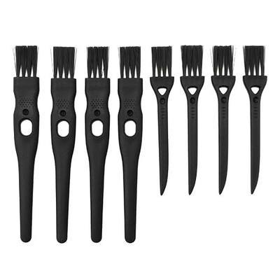 Electric Shaver Cleaning Brushes Razor Cleaner Set Nylon Bristles PP Handle - Set of 8 (Black)