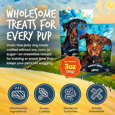 Wild Meadow Farms Gibson's Cowboy Bacon with Beef Dog Treats - 3 Oz Pouch | Crafted with Real Meat, Grain-Free Snacks for Pets, Training Rewards for Dogs of All Breeds and Ages, Quality Ingredients