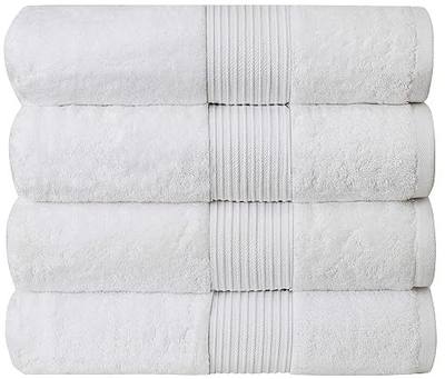 Luxury Bath Towels 4 Pack 650 GSM, 34"x56" Bath Towels Large - White | Oversized Towels For Bathroom, Thick, Soft & Highly Absorbent Combed Cotton Quick Dry Bath Towels