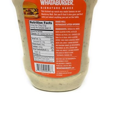 WHATABURGER Sauce Bundle ( Mustard, Honey Mustard,Creamy Pepper, & Jalapeno Ranch)