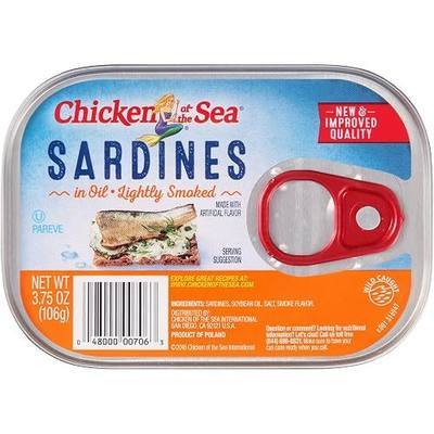 Chicken Of The Sea Smoked Sardines in Oil, 3.75 Ounce -- 18 per case.