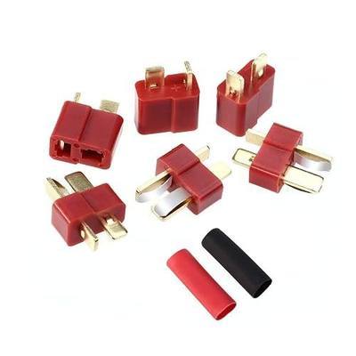 FLY RC 10 Pairs T Plug Connectors Male and Female with 20pcs Shrink Tubing for RC LiPo Battery