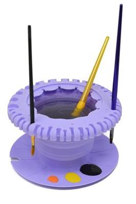 Paint Puck CollapsiBowl Paint Brush Cleaner Rinse Cup, Purple | Collapsible Portable Water Cup, Brush Cleaner, Brush Holder, Squeegee Lips, Drip Tray, Acrylic, Watercolor, Art Supplies