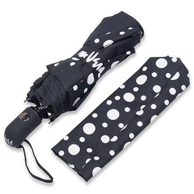 Vera Umbrella Auto Open Water Activated Color Changing (Black Dots)