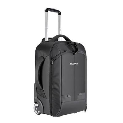 Neewer 2-in-1 Rolling Camera Bag Backpack Suitcase Style Convertible with Double Handle, Shockproof Trolley Case with Removable Padded for SLR/DSLR Cameras Tripod Lenses (Black/Red)
