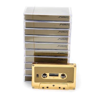 Fydelity 10-Piece Blank Cassette Tape Storage Set – Features 60 Minutes Clear Tape Cassette Storage for Recording Blank Audio - Gold Chrome Cassette Holder – Idea for Music Lovers Collectors