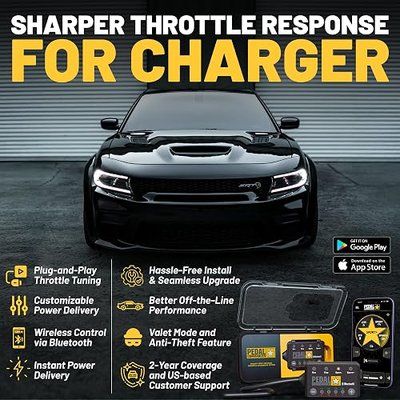 PEDAL COMMANDER for Dodge Charger 2007-2024 Throttle Response Controller - Anti-Theft, 4 Driving Modes & App Control - Dodge Charger Throttle Controller Performance Accessories