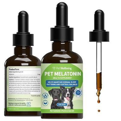 Pet Wellbeing Pet Melatonin for Dogs - Sleep & Adrenal Support, 2 oz | NASC Certified & Vet-Formulated Liquid Sleep Supplement with Vegan Melatonin for Healthy Sleep Patterns & Circadian Rhythm