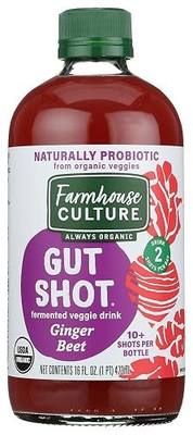 Farmhouse Culture Gut Shot, Ginger Beet, 16 Ounce (pack Of 06)