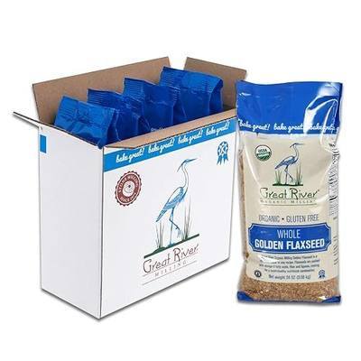 Great River Organic Milling Organic Raw Whole Golden Flaxseed, 24 Ounce (Pack of 4)(Packaging May Vary)