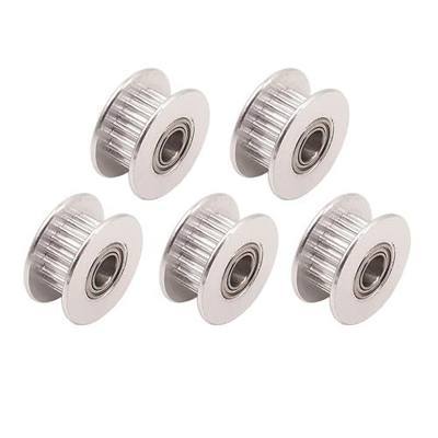 WINSINN GT2 Idler Pulley - 20 Teeth, 5mm Bore, for 6mm Width Timing Belt, Aluminum - Ideal for 3D Printers, CNC Machines (5-Pack)