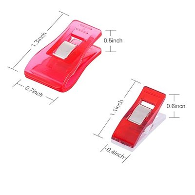 Sewing Clips, Quilting Supplies 100PCS Multipurpose Plastic Clips with Tin Box for Crafting, Crochet and Knitting, Quilting Binding Clips, Paper Clips, Assorted Colors 100 Pack 2 Sizes
