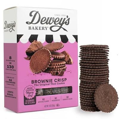 Dewey's Bakery Brownie Crisp Moravian Cookie Thins, 1 Pack, 9 oz, Crispy | No Artificial Flavors