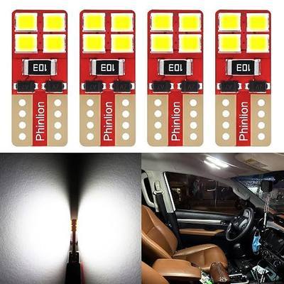 PHINLION 194 LED Bulb 6000K White, 2825 License Plate Light, Pack of 4 | Super Bright Wedge 168 W5W T10 LED Bulbs, for Car Interior Dome Map Trunk Door Courtesy Dash Lights, Non-Polarity
