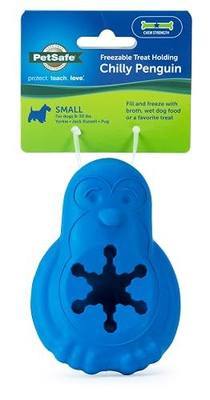 PetSafe Chilly Penguin Freezable Treat Holding Dog Toy, Small | Fill with Frozen Treats Like Peanut Butter or Wet Dog Food, Vanilla-Scented and Stackable Design, Top-Shelf Dishwasher Safe