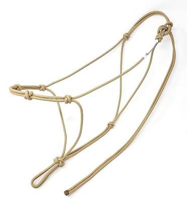 4 Knot Horse Rope Training Halter - 3/16" (5mm) Very Thin! Stiff Polyester Rope