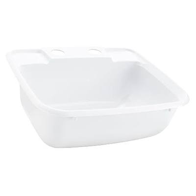 RecPro RV White Rectangle Bathroom Sink Single Bowl Camper Basin