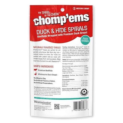 Chomp’ems Premium Beefhide Chews for Dogs, 2 Chews