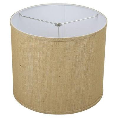 FenchelShades.com 14" Top Diameter x 14" Bottom Diameter 12" Height Cylinder Drum Lampshade USA Made (Burlap Natural)
