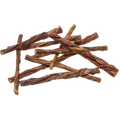 Pawstruck Natural 5” Beef Bully Slims Junior Gullet Chew Sticks for Small Dogs & Puppies – Healthy Rawhide Free Esophagus Jerky Dental Treat for Light Chewers, Supports Joint Health – 20 Count