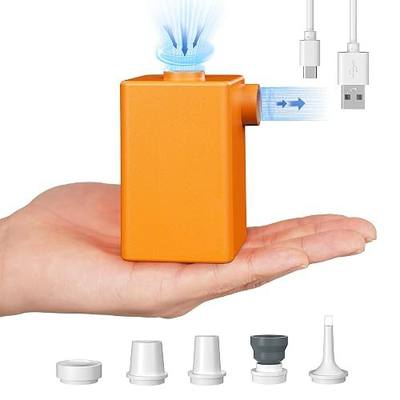 FLEXTAILGEAR - MAX Pump Plus Portable Air Pump with 3600mAh Battery USB Rechargeable Lightwight Quick Inflate Deflate for Pool Floats Bed Air Mattress Swimming Ring (Orange)