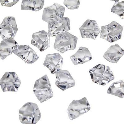 WELMATCH Clear Acrylic Ice Rock Crystals Treasure Gems for Table Scatters, Vase Fillers, Wedding, Banquet, Party, Event, Birthday Decoration (Clear, 150)
