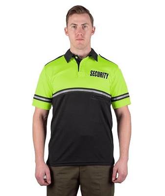 First Class Two Tone Security Bike Patrol Shirt with Reflective Stripes and Zipper Pocket