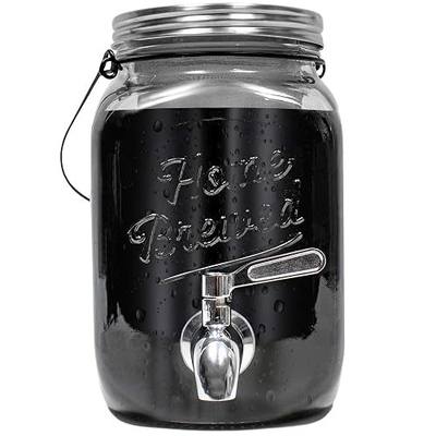 Willow & Everett Cold Brew Coffee & Iced-Tea Maker Pitcher, 2 L Glass Dispenser w/Metal Spigot & Mesh Filter Iced Coffee & Sun Tea Brewing System