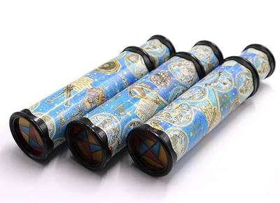 3 Pack Magic Kaleidoscope Toy for Teens Adults 3D Mirror Lens Kaleidoscope Party Favors Stretchable Long Classic Kaleidoscope Toy Educational Science Developmental Toy (Blue)