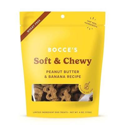 Bocce's Bakery PB & Banana Flavor Soft & Chewy Dog Treats, 6 oz | Oven Baked, Wheat-Free Everyday Dog Treat Cookies - Made with Real, Limited Ingredients and Baked in The USA