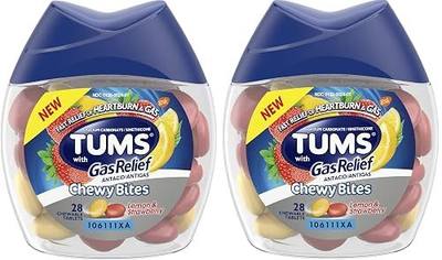 Tums, Chewy Bites + Gas Relief, 28 Count (Pack of 2)