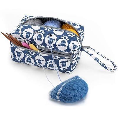 LUXJA Small Yarn Storage Bag for Yarn Skeins, Sheep | Portable Knitting Bag for Crochet Hooks, Knitting Needles (up to 8 Inches) and Other Small Accessories