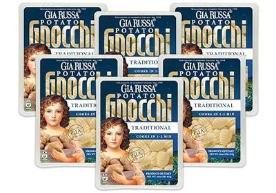 Gia Russa Gnocchi with Potato - Potato Gnocchi, Traditional Italian Potato Gnocchi, Vegan Pasta, Kosher Friendly, Product of Italy, Italian Food, Potato Dumplings - 16 Oz (6-Pack)