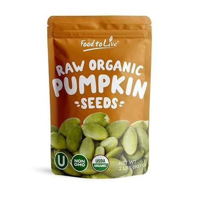 Food to Live Organic Sprouted Pumpkin Seeds, 2 Pounds Non-GMO, Raw Kernels, No Shell, Unsalted, No Oil, Vegan Kosher, Bulk. Keto Snack. High in Protein, Omega Fats. Topping for Salads, Oats, Yogurt