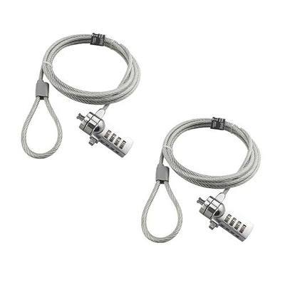 AOMGD 2 Pcs Laptop Lock Notebook Combination Lock Security Cable | 6-Foot, 4 Digit Password Protections, Theft Deterrent, Suitable for 3x7mm Keyholes