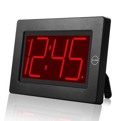 KWANWA Large Digital Alarm Clock, 3" LED Display Battery Operated, Dimmable Auto Night Mode, Easy to Read for Seniors Visually Impaired, Cordless Wall Clock or Table Clock for Bedroom Kitchen Office