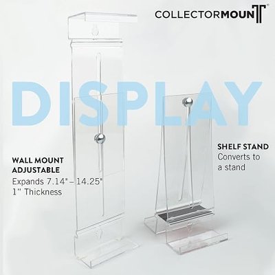 CollectorMount™ Vinyl Record Frame Wall Mount & Shelf Stand, 5 Pack | Patented Adjustable Display for Vinyl Records & LPs. Fits 7.14"-14.25". Wall Mount & Shelf Stand.