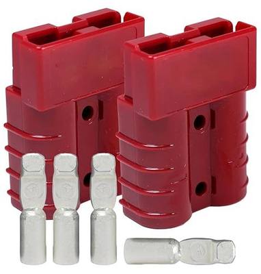 Anderson Power Products SB50 Connector Kit, 50 Amps, Red Housing, w/ 8 AWG Contact, 6331G1 (1 Pair)
