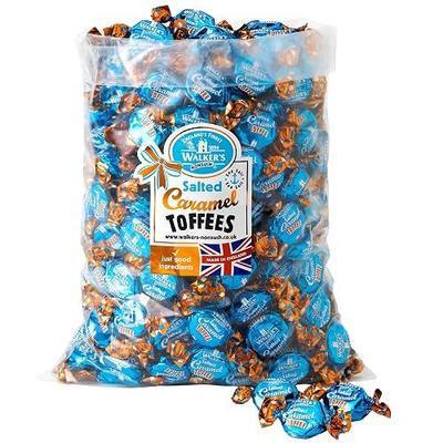 Walkers Nonsuch Salted Caramel Toffees Bulk Bag 88.18 Oz (2.5kg) - British Chewy Butter Toffee Candy with Anglesey Sea Salt, Individually Wrapped English Sweets Gift Pack, Imported from UK