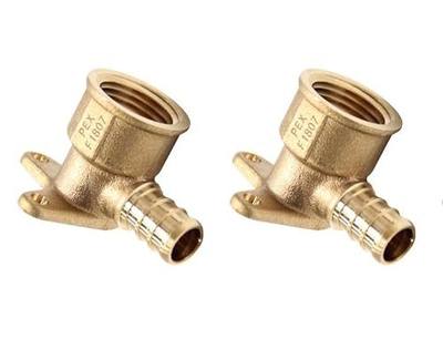 (Pack of 2) EFIELD Pex 1/2 Inch x 1/2 Inch Female NPT Drop-Ear Elbow | PEX Brass Crimp Fitting, Transition from Pex to Threaded Pipe, ASTM F1807-PEX1807159(2)