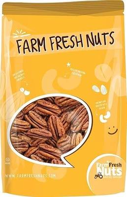 Whole, Shelled & Dry Roasted Georgia Pecans Unsalted (1 Lb.) - Vegan & Keto Friendly - Oven Roasted in Small Batches for Added Freshness - Farm Fresh Nuts Brand