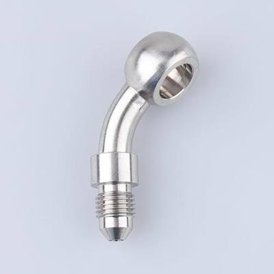 AC PERFORMANCE 10mm ID to -3 AN Banjo Fitting 45 Degree Stainless Steel