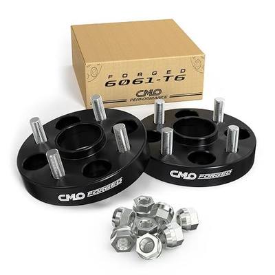 CMO 25mm (1") 4x100 Wheel Spacers 57.1mm M12x1.5 Studs 2PC Black Hubcentric | CNC 6061-T6 Forged, 10.9 Grade Studs, Anodized Finish, For Chevy Prizm, Cobalt, G5, Saturn Ion, Neon, Colt, Caravan