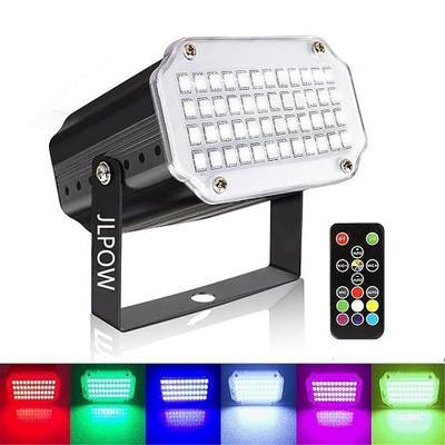 Halloween Strobe Light with Remote, JLPOW Sound Activated Mini Strobe Lights Super Bright 48 RGB LED, Remote Control Flash Stage Lighting, Best for DJ Party Show Club Disco Halloween