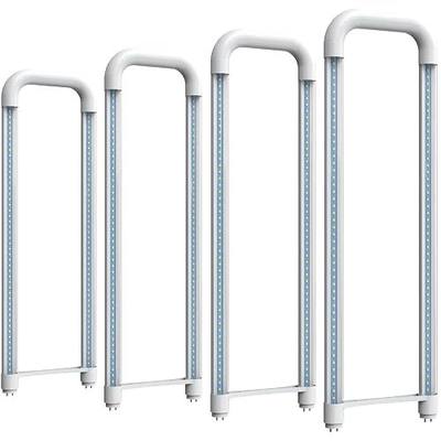 Romwish U Bend LED Tube Light, T8 T12, 18W(40W Equivalent), 5000K Daylight, 2000LM, Fluorescent Light Tube Replacement, Remove Ballast, Dual-Ended Powered, Clear Cover, 4 Pack