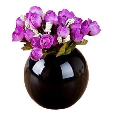 Guo's Cute Plants Vase Decorative Bud Planters Succulent Pots Storage Jars 7 Colors (One Black)