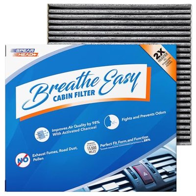Spearhead Odor Defense Breathe Easy AC & Heater Cabin Filter | Fits Select 2007-2020 Chrysler/Dodge/Jeep/Ram Like OEM | Up to 25% Longer Lasting w/Activated Carbon (BE-729)