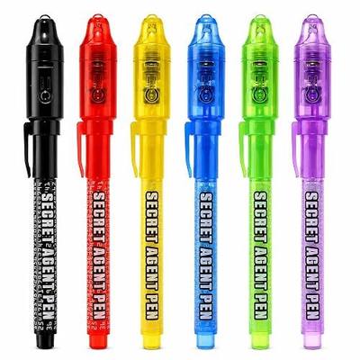 Invisible Ink Pen, Party Favors for Kids & Stocking Stuffers for Christmas | 6 PCS Individually Packed, Spy Pen with UV Light Magic Marker for Party Giveaways, Halloween Goodie Bags for Boys and Girls