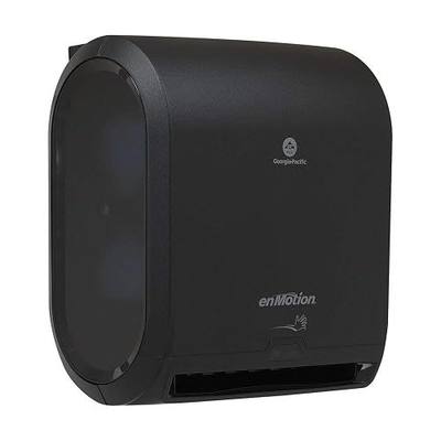Georgia-Pacific enMotion 10 Inch Automated Touchless Roll Paper Towel Dispenser - Black - Jam Free - Whisper Quiet