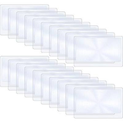 HESTYA 20 Pcs 3X Fresnel Lens Credit Card Magnifier Bulk Pocket Size Wallet Magnifier Sheet Lenses Card Thin Portable Lenses for Jewelry Loupe Reading or Fire Starter